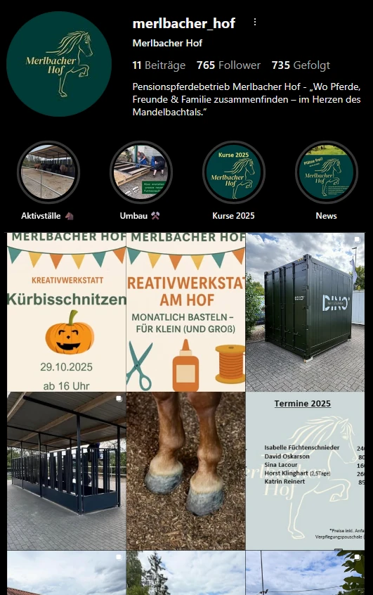 Der Merlbacher Hof auf Instagram